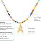 🌈 Letter Beaded Necklace for Women🔤A-Z