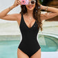 🏖️🏝️2025 Summer Hot Sale 50% OFF🏝️Illusion Waist-Cinching Deep V Color Block Swimsuit