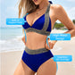 🔥Sexy V-neck Women's Holiday Swimsuit With Wavy Pattern