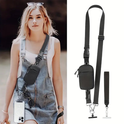 🔒 AH SecureCharge Crossbody | Anti-Snatch Lanyard + Mini Vault