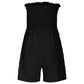 💜LAST DAY PROMOTION - 33%OFF💜Women's Strapless Frill Trim Shirred Tie Front Wide Leg Tube Romper🎈💃