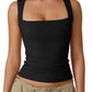 🎀Women’s Square Neck Sleeveless Tank Top – Soft, Stretchy & Chic