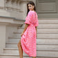 🎨 Women's V-Neck Printed Dress – Brushstrokes of Summer🌺