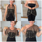 💜LAST DAY PROMOTION - 33%OFF💜Women's Strapless Frill Trim Shirred Tie Front Wide Leg Tube Romper🎈💃