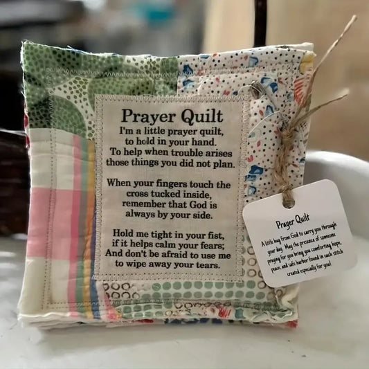 💜✝️Best Encouraged And Blessed Gift-Prayer Quilt With Cross Inside