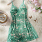 Women's Sexy Lace Trim Slit Bowknot Decor Sleep Dress