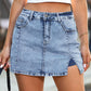 🔥Last Day Special Price £19.99!!✨ Effortlessly rejuvenated girly 💕Women's High Waisted Slit Denim Short Skirts