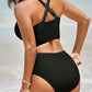👙👙2025 New Type ~50% OFF 👙Textured Knot-Front High-Waisted Bikini Set