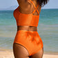 👙👙2025 New Type ~50% OFF 👙Textured Knot-Front High-Waisted Bikini Set