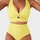 👙👙2025 New Type ~50% OFF 👙Textured Knot-Front High-Waisted Bikini Set