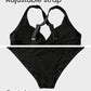 👙👙2025 New Type ~50% OFF 👙Textured Knot-Front High-Waisted Bikini Set