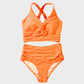 👙👙2025 New Type ~50% OFF 👙Textured Knot-Front High-Waisted Bikini Set