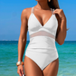 ⏳Time-limited Special⏰Women's Solid Mesh V-Neck One-Piece Swimsuit