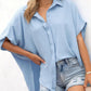 🔥Hot Sale 49% Off💥🎁Women's Loose Fit Casual Button Short Sleeve Shirt Tops