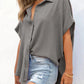 🔥Hot Sale 49% Off💥🎁Women's Loose Fit Casual Button Short Sleeve Shirt Tops