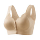 Front Closure Wide Strap Soft Wire-Free Bra