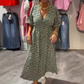🎨 Women's V-Neck Printed Dress – Brushstrokes of Summer🌺