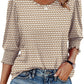 🔥Hot Sale 50% OFF💝✨Women Dressy Casual 3/4 Length Sleeve Blouses with Smocked Cuffs