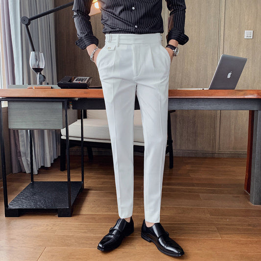 Men's Slim Fit Dress Pants with Expandable Waist