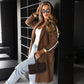 Notch Lapel Striped Coat