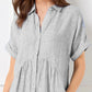 Women's V-Neck Lapel Striped Long Shirt Dress