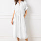 Women's V-Neck Lapel Striped Long Shirt Dress
