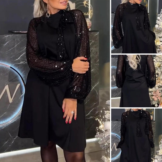 Women’s Sparkly Sequin Patchwork Dress