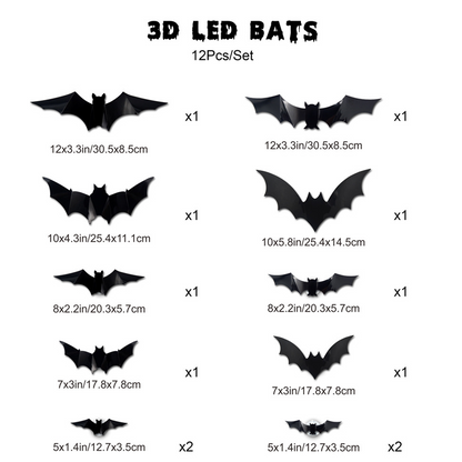 3D Bat LED Wall Light Decor