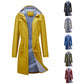 Women's Long Casual Splash-proof Hooded Windbreaker Jacket