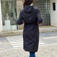 Women's Long Casual Splash-proof Hooded Windbreaker Jacket