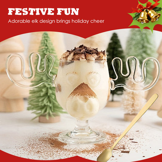 Unique Elk Glass Cup for Joyful Christmas