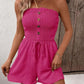 💜LAST DAY PROMOTION - 33%OFF💜Women's Strapless Frill Trim Shirred Tie Front Wide Leg Tube Romper🎈💃